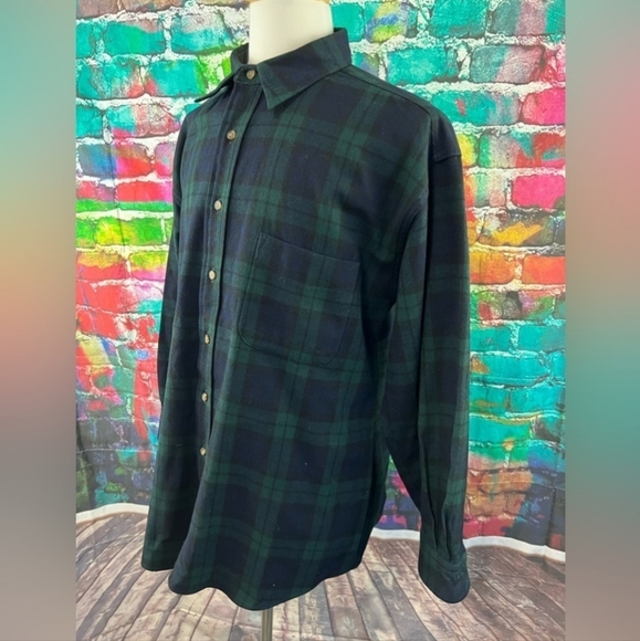 Pendleton Authentic Blackwatch Tartan Shirt Size XL Plaid 100% Wool SMALL HOLE - Picture 6 of 13